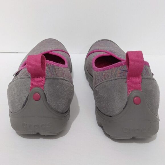 Crocs Flats Women's 8 Busy Day Ballet Pink Grey Slip On Stretch Loafer Shoes - Picture 7 of 10